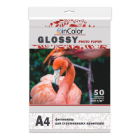 Фотопапір глянцевий 180 г/м2, А4, 50 арк InColor