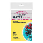 Фотопапір матовий 180 г/м2, 10x15, 50 арк InColor