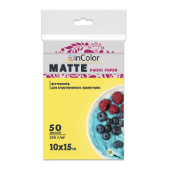 Фотопапір матовий 230 г/м2, 10x15, 50 арк InColor