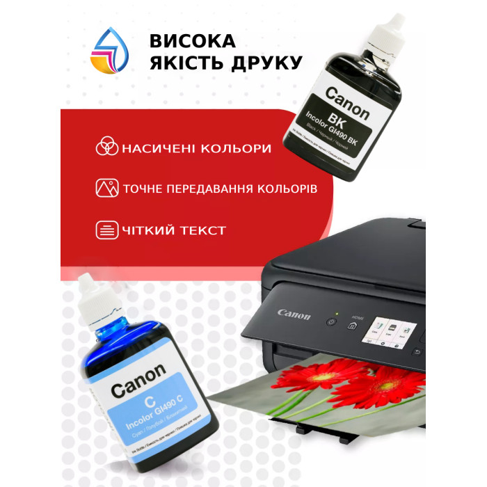 Комплект чорнил InColor для Canon Pixma G1411 (4×90 мл) — водорозчинні B/C/M/Y